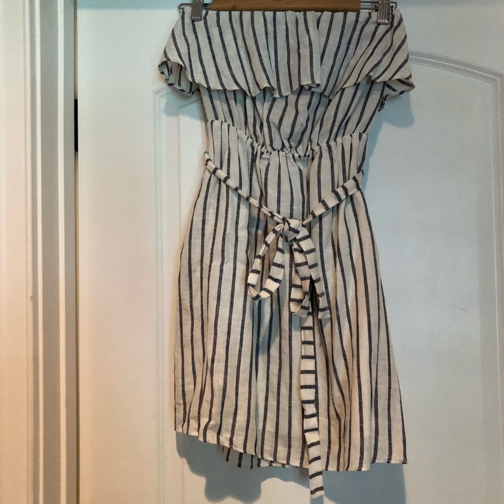 Everly grey/white striped mini dress